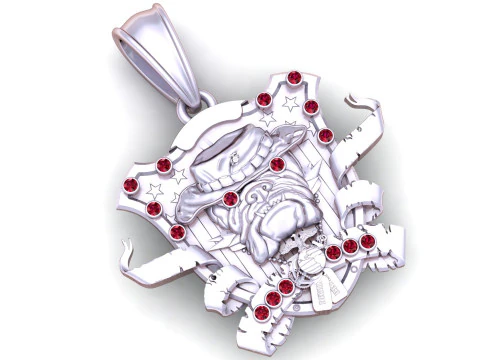 Bulldog Pendant 3D Print Model