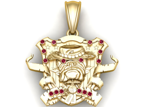 Bulldog Pendant 3D Druckmodell