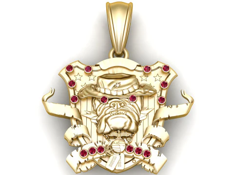 Bulldog Pendant 3D Print Model