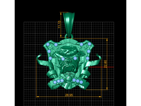 Bulldog Pendant 3D Print Model