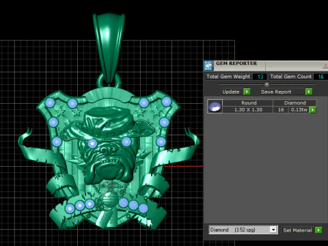 Bulldog Pendant 3D Print Model