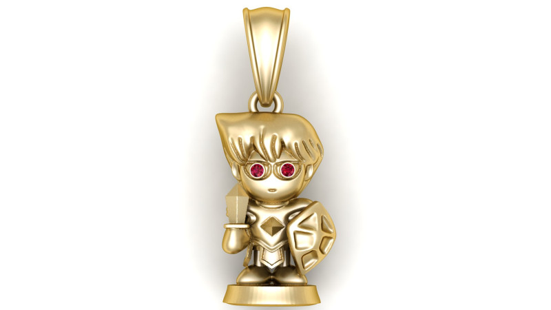 Chibi Warrior Pendant Modello di stampa 3D .c4d .max .obj .3ds .fbx .stl .blend