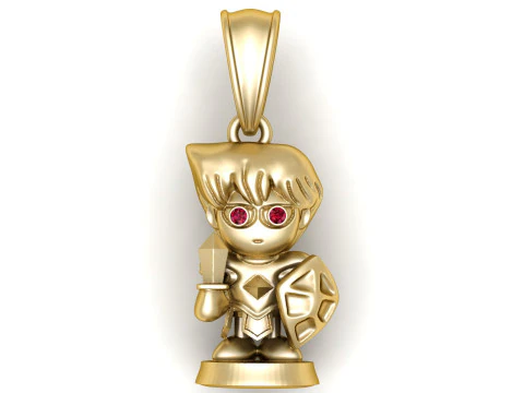 Chibi Warrior Pendant 3D Print Model