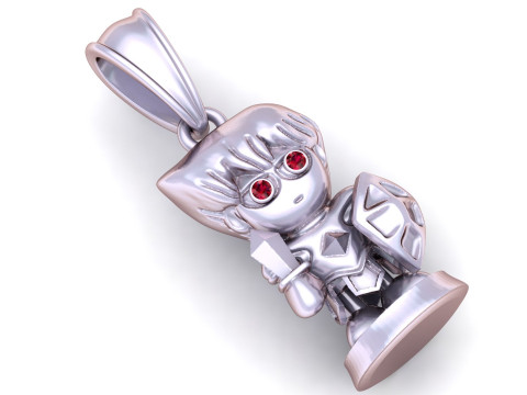 Chibi Warrior Pendant Modello di stampa 3D