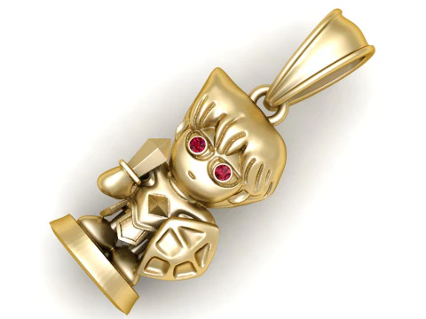 Chibi Warrior Pendant 3D Print Model