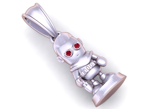 Red Gemstone Eyes Jewelry 3D Print Model