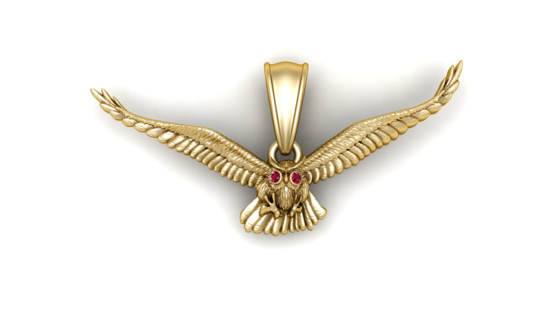 Owl Pendant Modèles 3D en vedette .c4d .max .obj .3ds .fbx .stl .blend