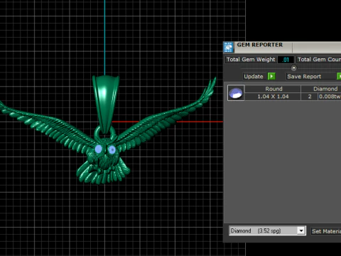 Owl Pendant 3D Print Model