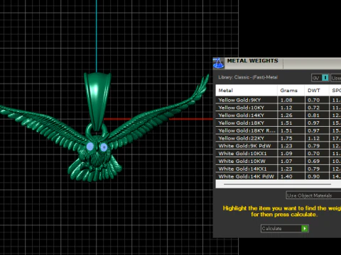 Owl Pendant 3D Print Model