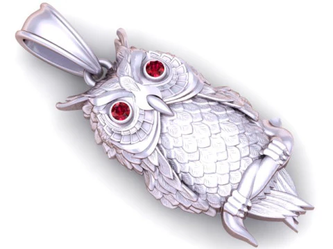 Owl Pendant 3D Print Model