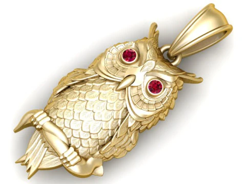 Owl Pendant 3D Print Model