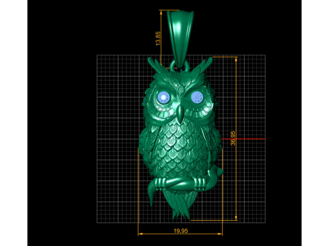 Owl Pendant 3D Print Model