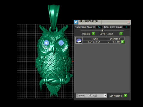 Owl Pendant 3D Print Model