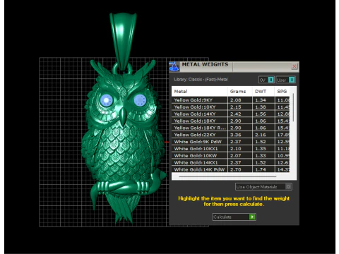 Owl Pendant 3D Print Model