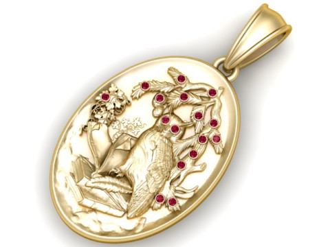 Geometrical gold pendant 3Dプリントモデル