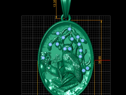 Geometrical gold pendant 3D Print Model