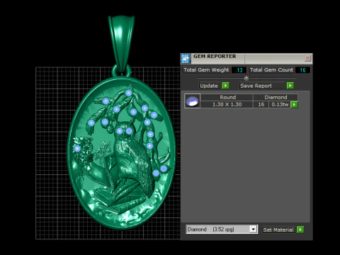 Geometrical gold pendant 3D Print Model