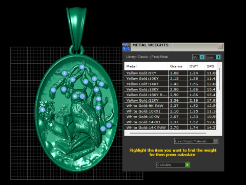 Geometrical gold pendant 3D Print Model