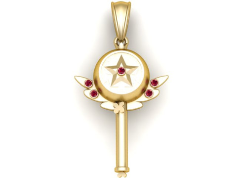 Gold key pendant Modello di stampa 3D