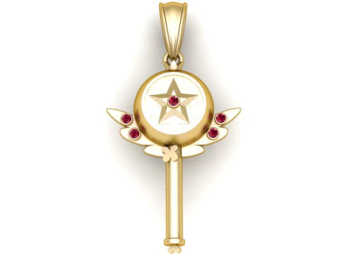 Gold key pendant 3D Print Model