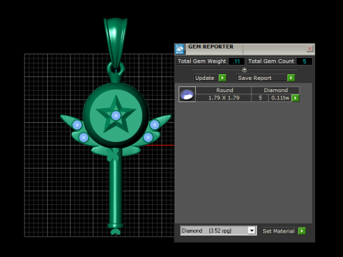 Gold key pendant Modello di stampa 3D