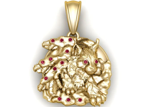 고트 골드 펜던트 3D 프린트 모델