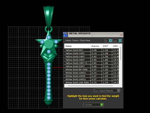 Gold star pendant Modelo de Impressão 3D