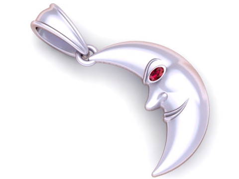 Moon gold pendant 3D 打印模型