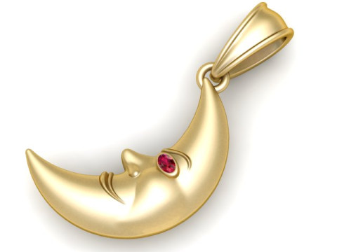 Moon gold pendant 3D 打印模型