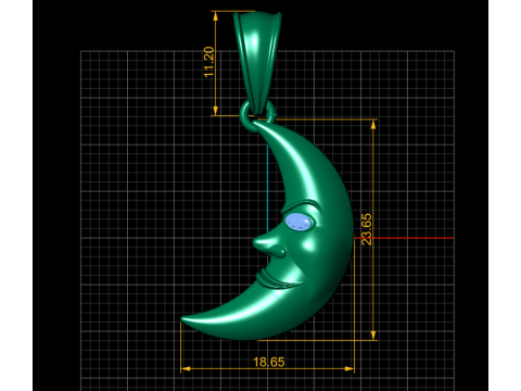 Moon gold pendant 3D 打印模型