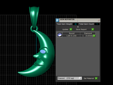 Moon gold pendant 3D 打印模型