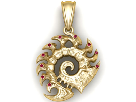 Spiral gold pendant 3D Принт Модель