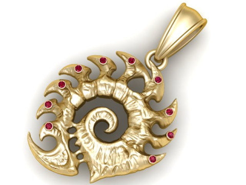 Spiral gold pendant 3D Print Model