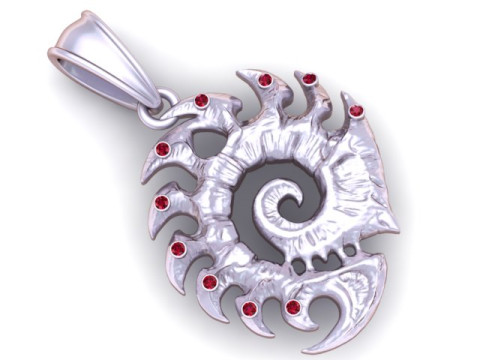 Spiral gold pendant 3D Print Model