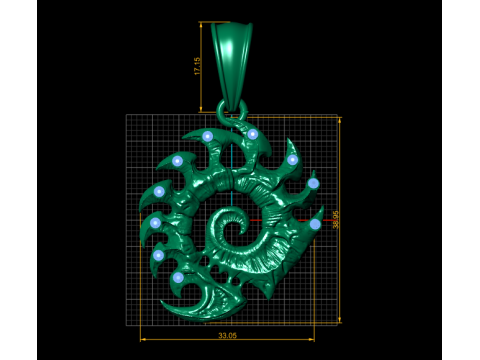 Spiral gold pendant 3D Print Model