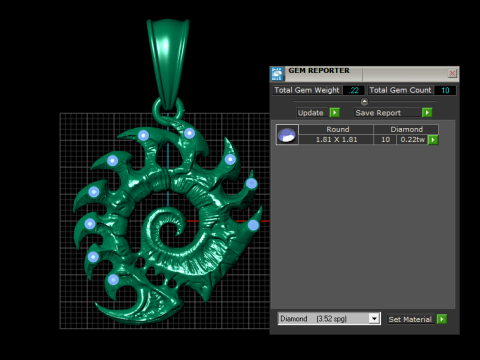 Spiral gold pendant 3D Print Model