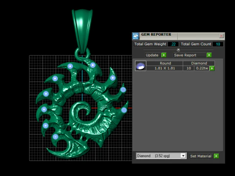 Spiral gold pendant 3D Print Model