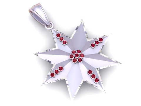 스타 골드 펜던트 3D 프린트 모델