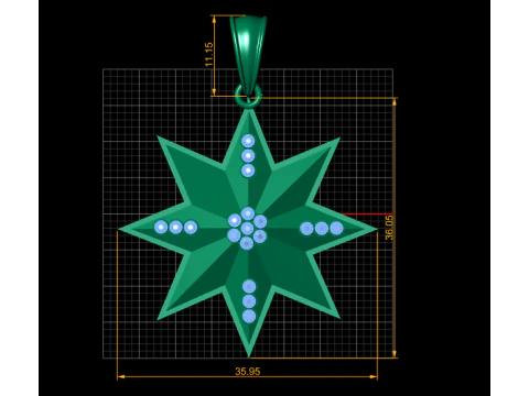 Star gold pendant 3D Print Model