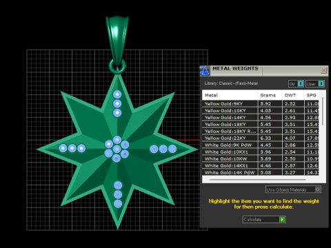 스타 골드 펜던트 3D 프린트 모델