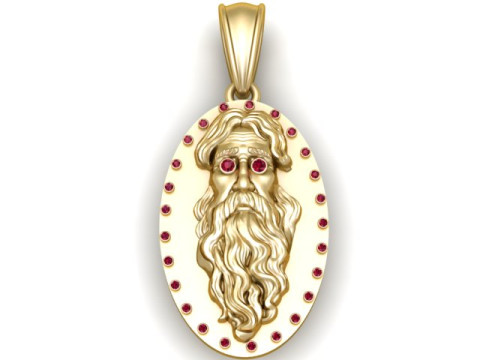 Gold face pendant 3D 打印模型