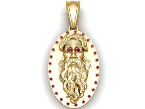 Gold face pendant 3D Print Model
