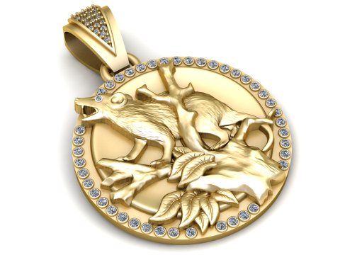 GOLD TREE PENDANT Modello di stampa 3D