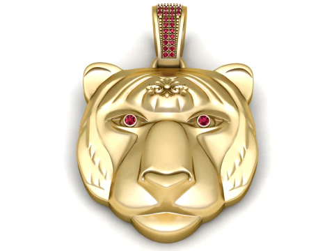 ゴールドタイガーペンダント 3Dプリントモデル