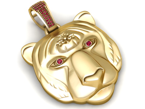 GOLD TIGER PENDANT 3D Print Model