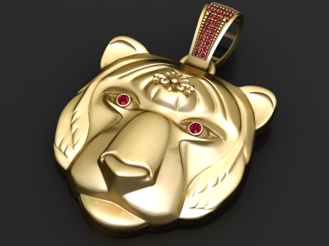 GOLD TIGER PENDANT 3D Print Model