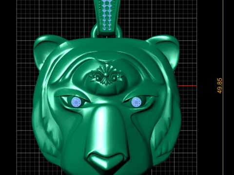 GOLD TIGER PENDANT 3D Print Model