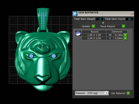 GOLD TIGER PENDANT 3D Print Model