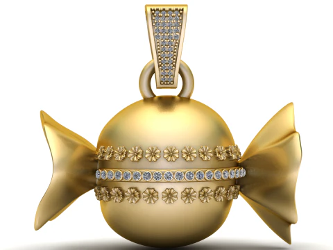 LIONTIN PERMEN EMAS Model Cetak 3D