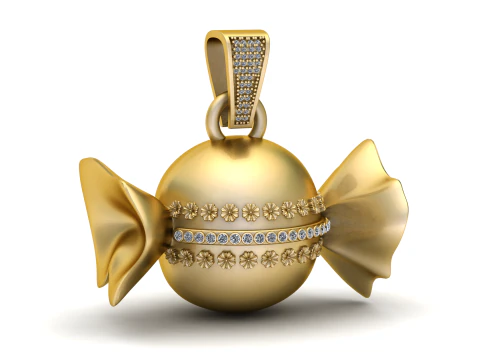 GOLDEN CANDY PENDANT 3D Print Model